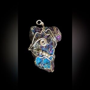 Gorgeous Peacock Ore Pendant